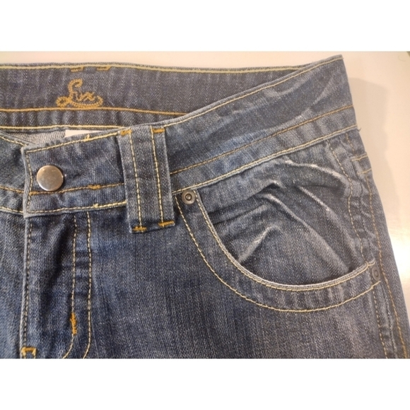 Lux medium wash button flap embroidered back pockets denim jeans size 29 - Picture 4 of 13